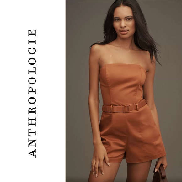 Anthropologie Maeve Strapless Bustier Romper L - Picture 9 of 9
